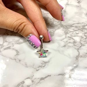 Prism star belly ring